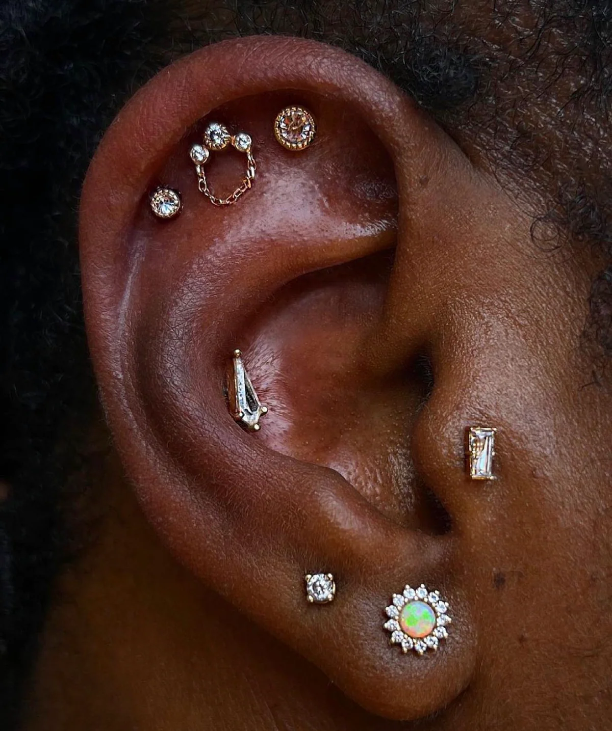 Halston CZ + Chain - Threadless End